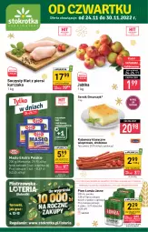 Gazetka promocyjna Stokrotka - Supermarket - Gazetka - ważna od 30.11 do 30.11.2022 - strona 1 - produkty: Piwa, Piwo, Kurczak, Ser, Gra, Filet z piersi kurczaka, Mlekovita, Tarczyński, Kabanos, Masło, Jabłka, Mleko