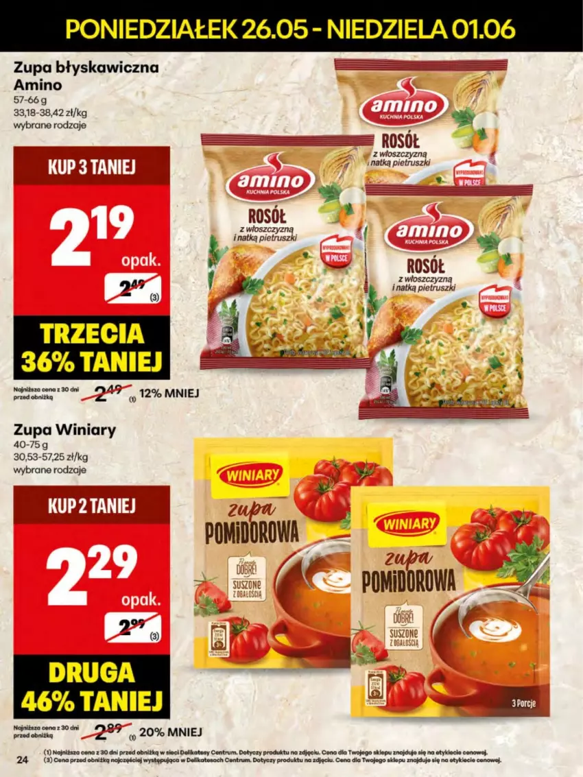 Gazetka promocyjna Delikatesy Centrum - Franczyza DC22 Poniedziałek - ważna 26.05 do 01.06.2025 - strona 24 - produkty: Noż, Rosół, Rum, Winiary, Zupa