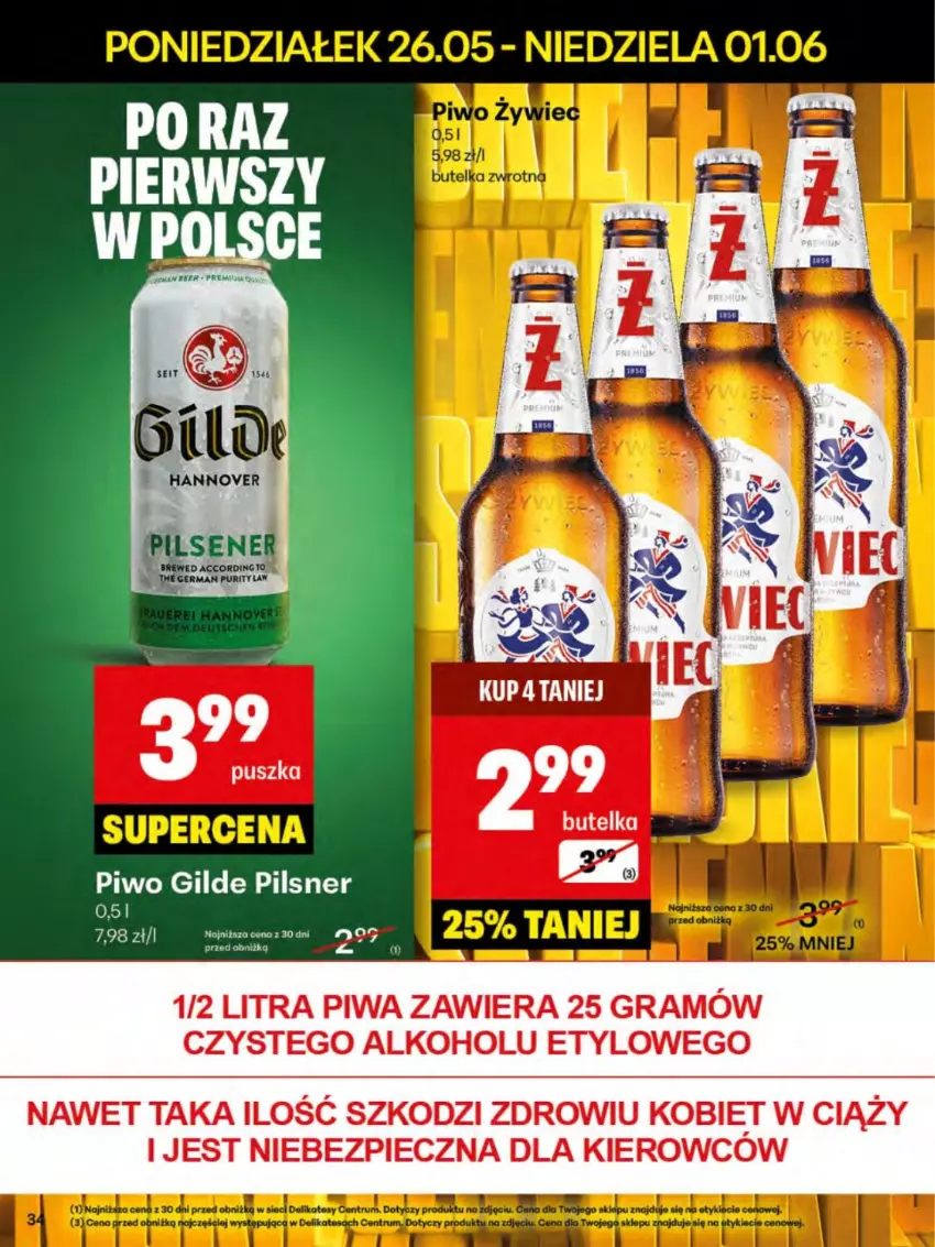 Gazetka promocyjna Delikatesy Centrum - Franczyza DC22 Poniedziałek - ważna 26.05 do 01.06.2025 - strona 34 - produkty: Gra, Piec, Piwa, Piwo, Pur