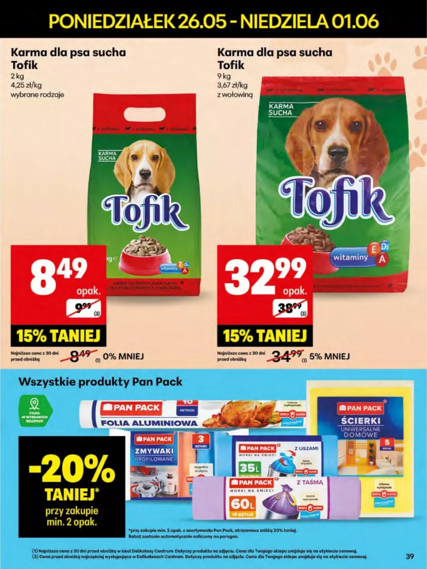 Gazetka promocyjna Delikatesy Centrum - Franczyza DC22 Poniedziałek - ważna 26.05 do 01.06.2025 - strona 39 - produkty: Folia aluminiowa, Por, Rum, Sucha karma, Wazon