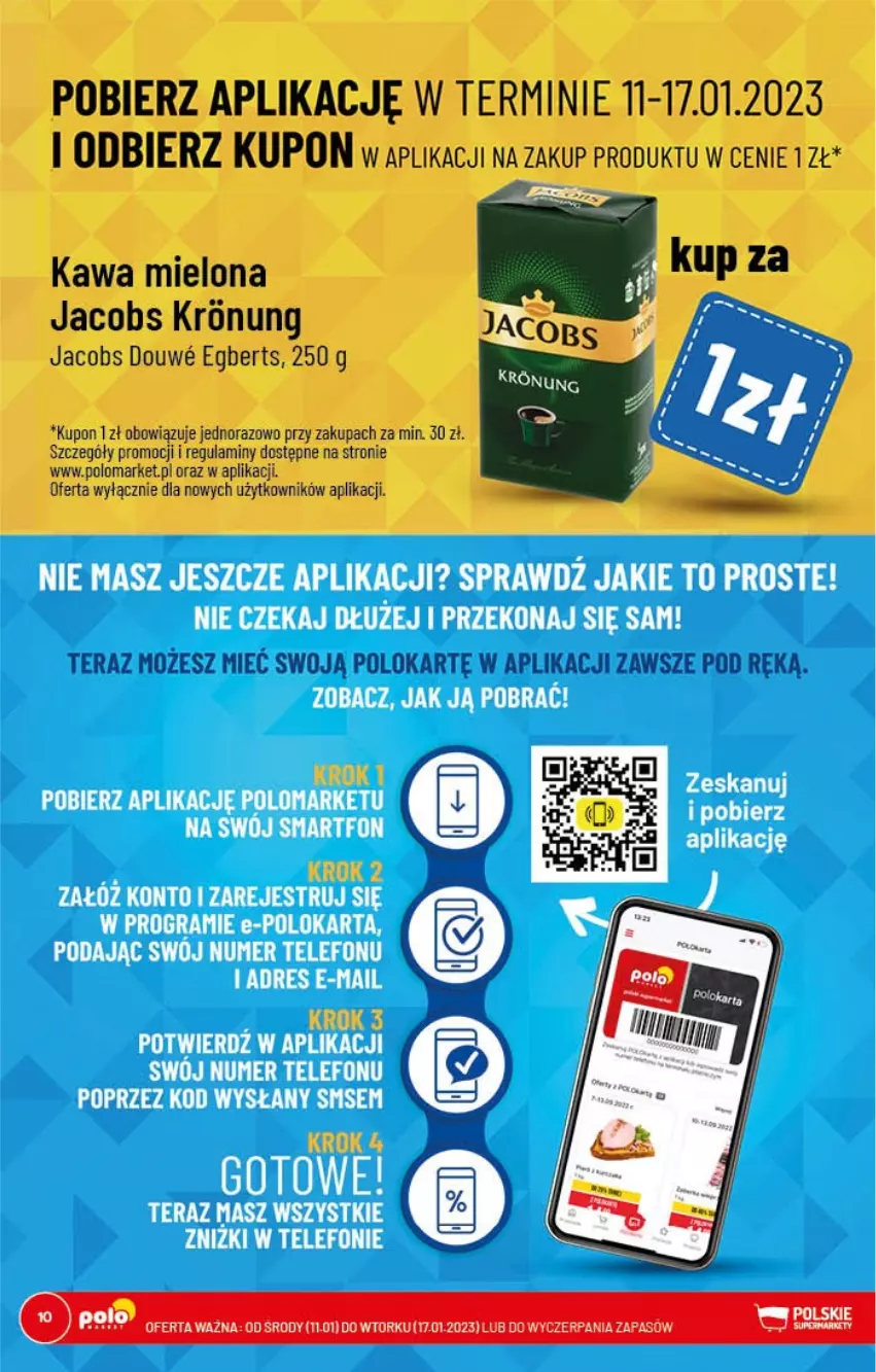 Gazetka promocyjna PoloMarket - Gazetka pomocyjna - ważna 11.01 do 17.01.2022 - strona 10 - produkty: Jacobs, Kawa, Kawa mielona, Tera