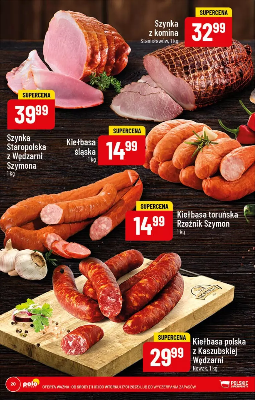 Gazetka promocyjna PoloMarket - Gazetka pomocyjna - ważna 11.01 do 17.01.2022 - strona 20 - produkty: Kiełbasa, Szynka