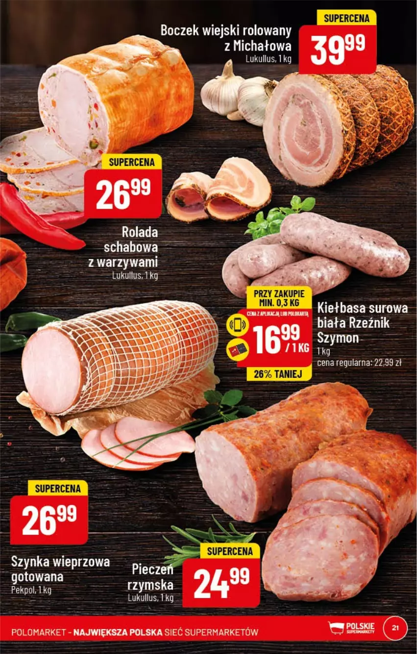 Gazetka promocyjna PoloMarket - Gazetka pomocyjna - ważna 11.01 do 17.01.2022 - strona 21 - produkty: Boczek, Kiełbasa, Pekpol, Warzywa