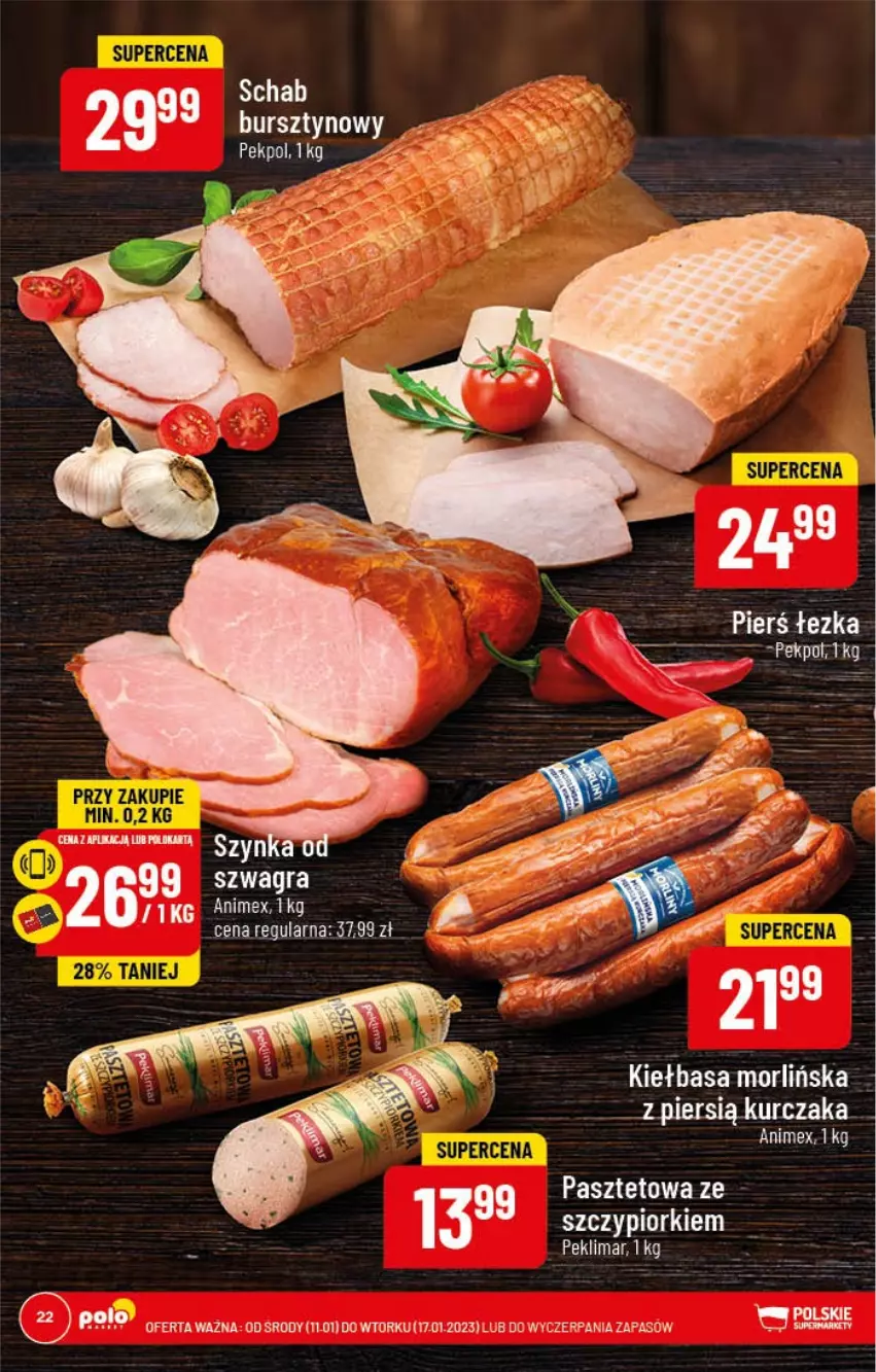 Gazetka promocyjna PoloMarket - Gazetka pomocyjna - ważna 11.01 do 17.01.2022 - strona 22 - produkty: Gra, Kiełbasa, Kurczak, Pasztet, Szynka