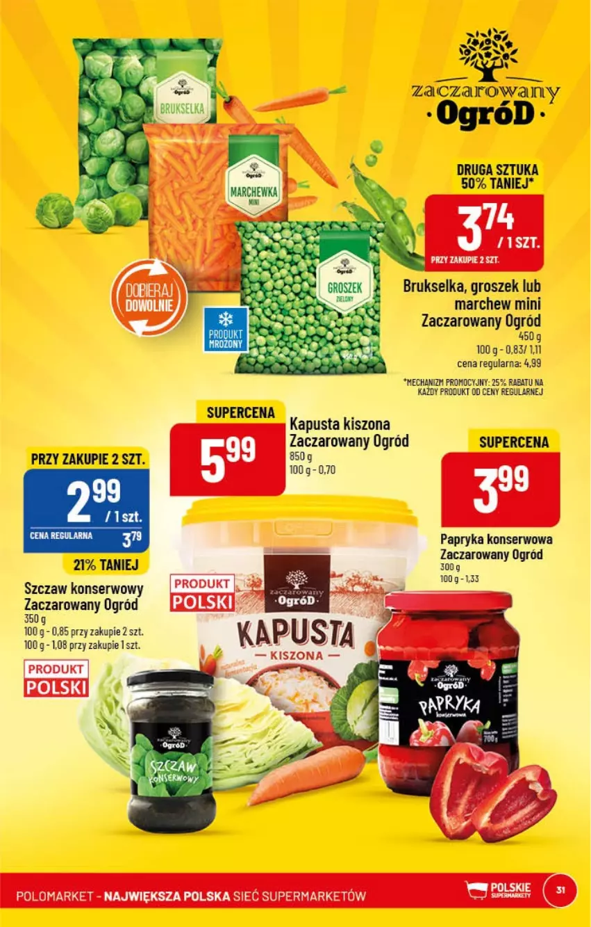 Gazetka promocyjna PoloMarket - Gazetka pomocyjna - ważna 11.01 do 17.01.2022 - strona 31 - produkty: Brukselka, Groszek, Marchewka, Ogród, Papryka, Ser