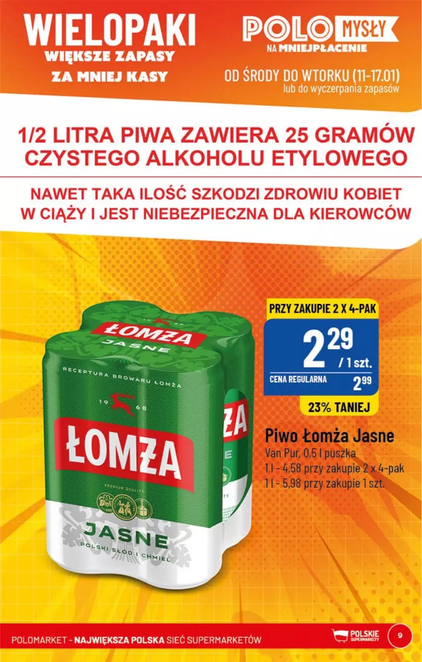 Gazetka promocyjna PoloMarket - Gazetka pomocyjna - ważna 11.01 do 17.01.2022 - strona 9 - produkty: Piwo, Pur