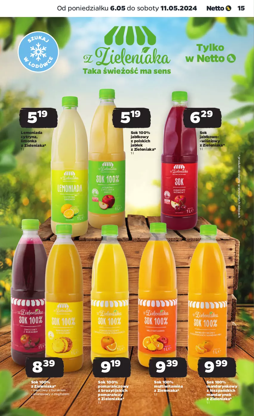 Gazetka promocyjna Netto - Od Poniedziałku - ważna 06.05 do 11.05.2024 - strona 15 - produkty: Ananas, Buraki, Lemoniada, Limonka, Sok