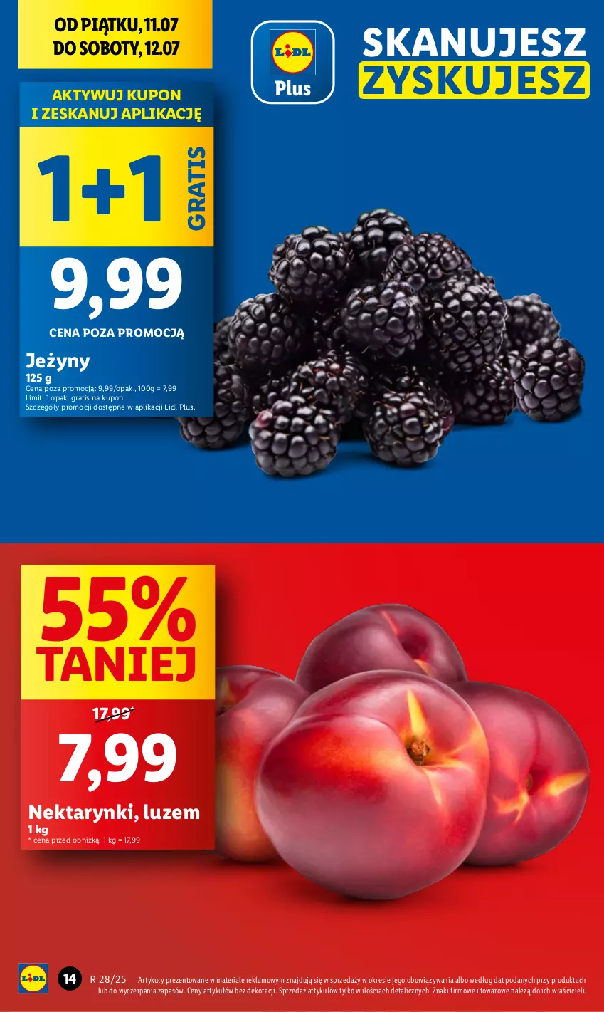 Gazetka promocyjna Lidl - GAZETKA - ważna 10.07 do 12.07.2025 - strona 14 - produkty: Gra, Jeżyny, Nektar