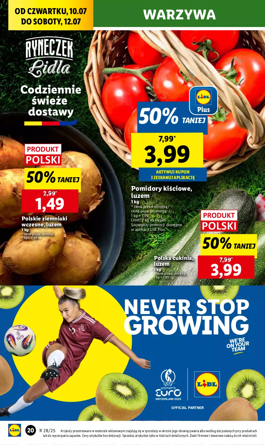 Gazetka promocyjna Lidl - GAZETKA - ważna 10.07 do 12.07.2025 - strona 24 - produkty: Pomidory, Top, Warzywa, Ziemniaki