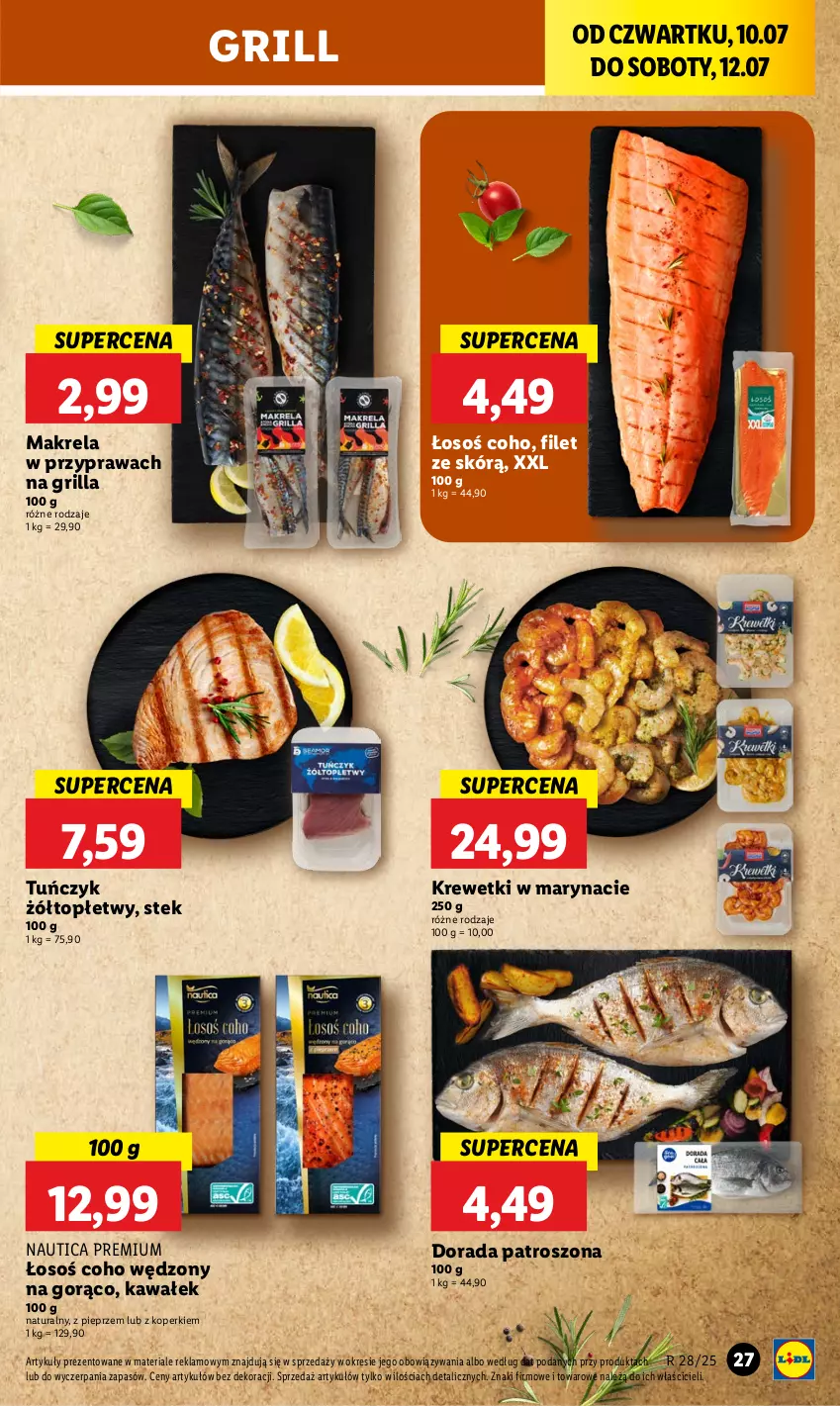 Gazetka promocyjna Lidl - GAZETKA - ważna 10.07 do 12.07.2025 - strona 33 - produkty: Grill, Kawa, Krewetki, Pieprz, Stek, Top, Tuńczyk, Wałek