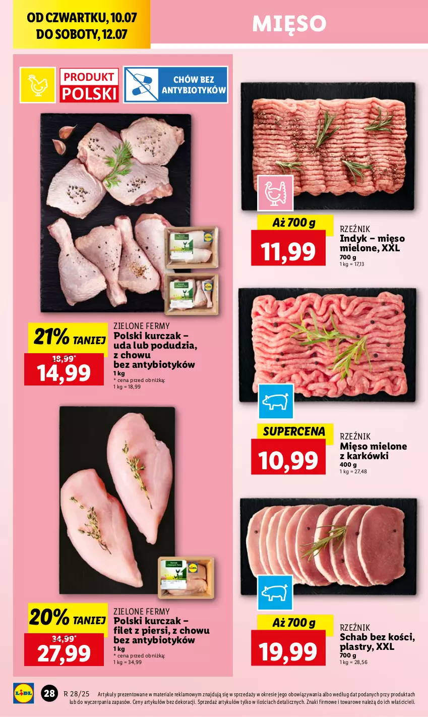 Gazetka promocyjna Lidl - GAZETKA - ważna 10.07 do 12.07.2025 - strona 36 - produkty: Kurczak, Mięso, Mięso mielone, Schab bez kości