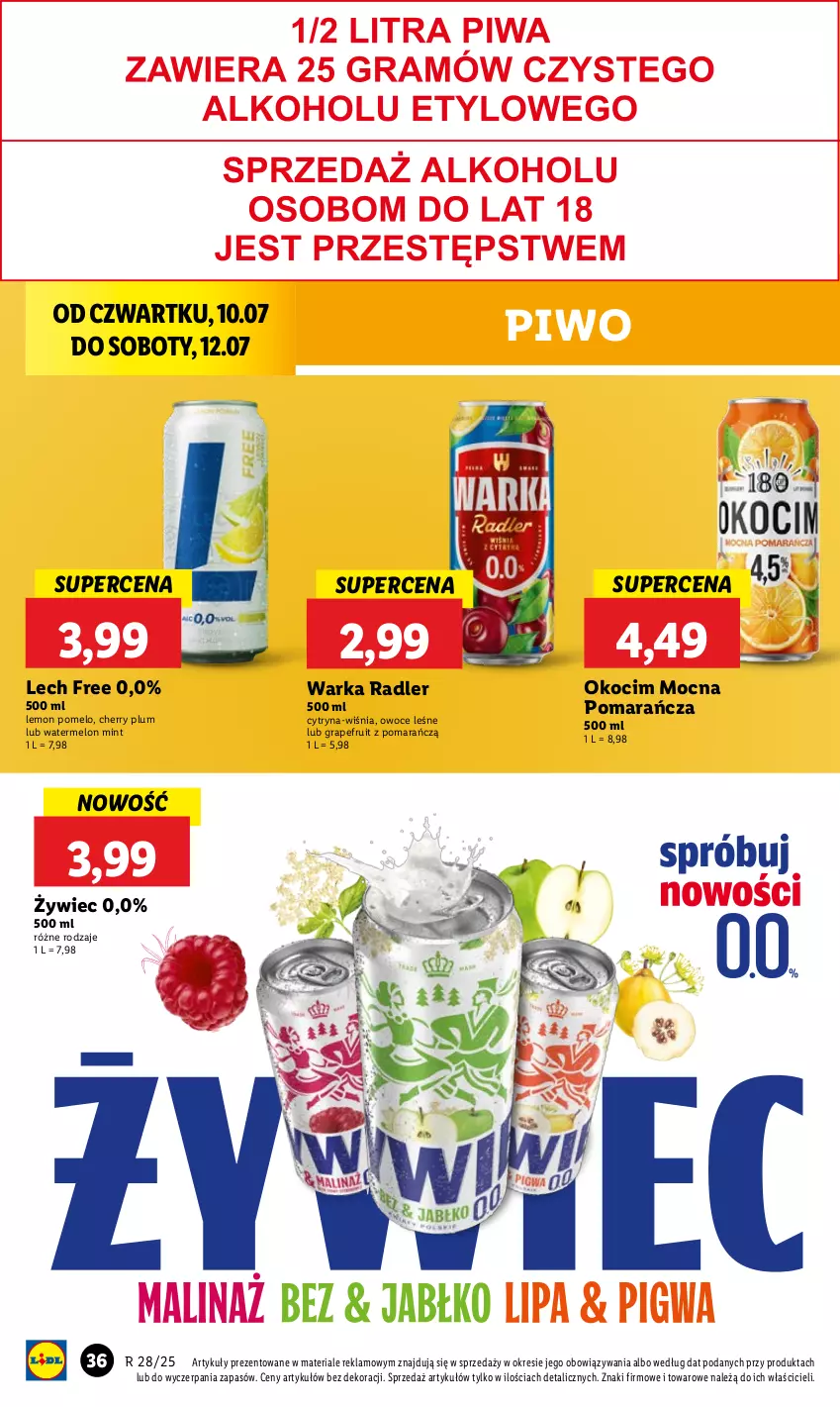 Gazetka promocyjna Lidl - GAZETKA - ważna 10.07 do 12.07.2025 - strona 46 - produkty: Gra, Koc, Melon, Okocim, Owoce, Piwo, Pomelo, Radler, Warka
