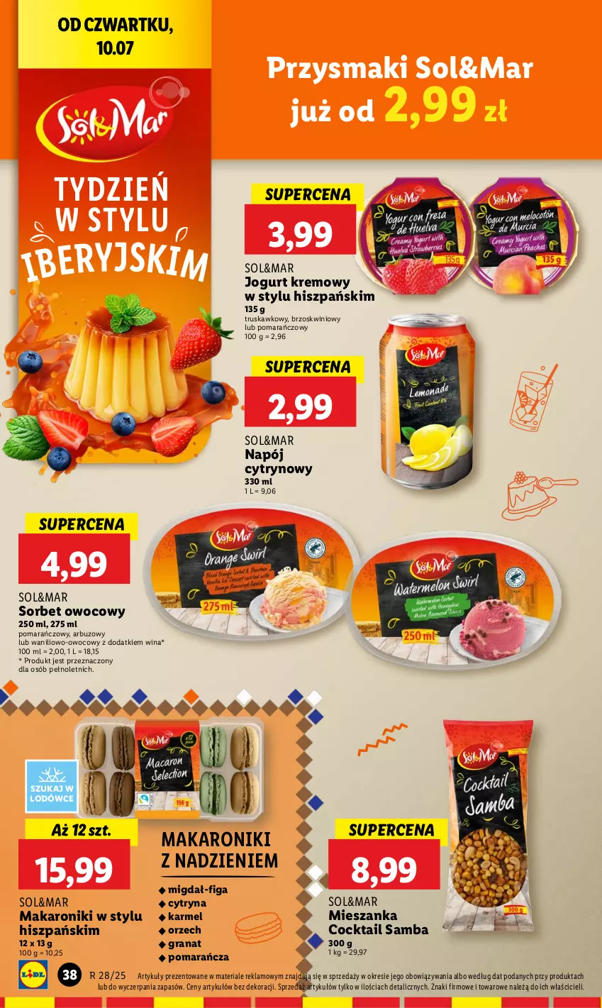 Gazetka promocyjna Lidl - GAZETKA - ważna 10.07 do 12.07.2025 - strona 50 - produkty: Arbuz, Gra, Granat, Jogurt, Makaron, Napój, Przysmaki
