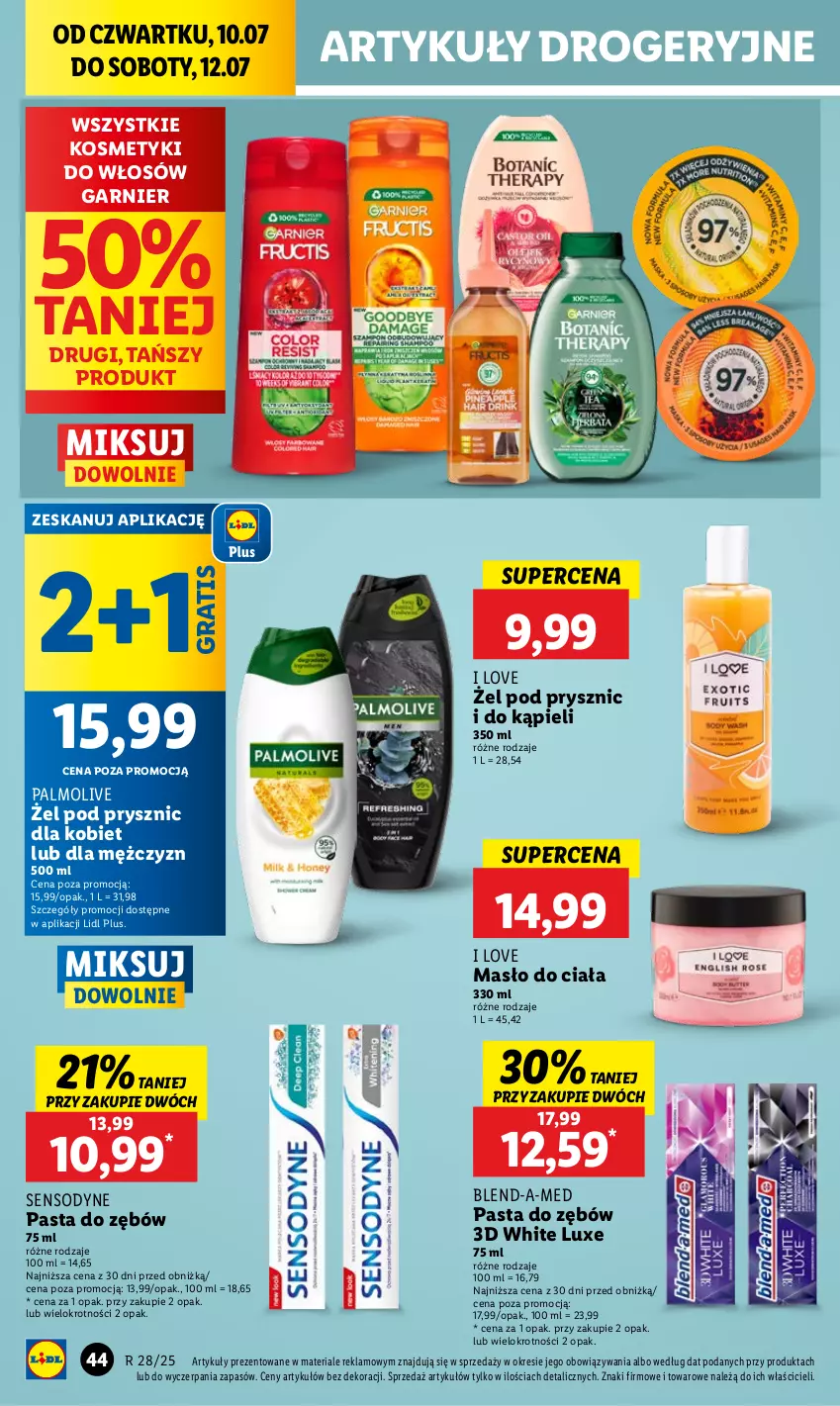Gazetka promocyjna Lidl - GAZETKA - ważna 10.07 do 12.07.2025 - strona 56 - produkty: Blend-a-Med, Garnier, Gra, Masło, Masło do ciała, Palmolive, Pasta do zębów, Sensodyne