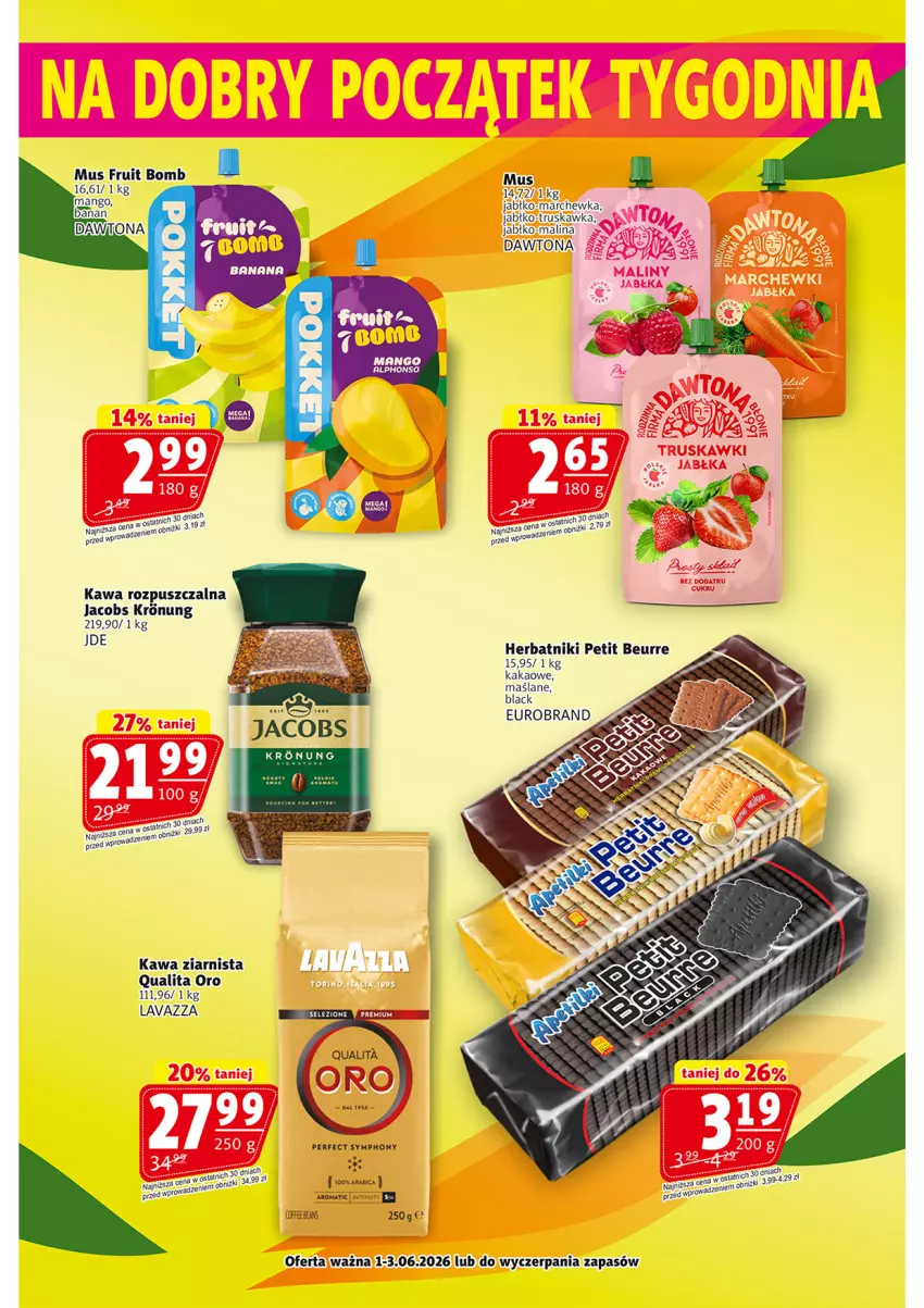 Gazetka promocyjna Prim Market - ważna 28.05 do 04.06.2026 - strona 21 - produkty: BIC, Herbatniki, Herbatniki Petit Beurre, Jacobs, Kakao, Kawa, Kawa rozpuszczalna, Kawa ziarnista, Lack, Lavazza, Marchewka, Mus