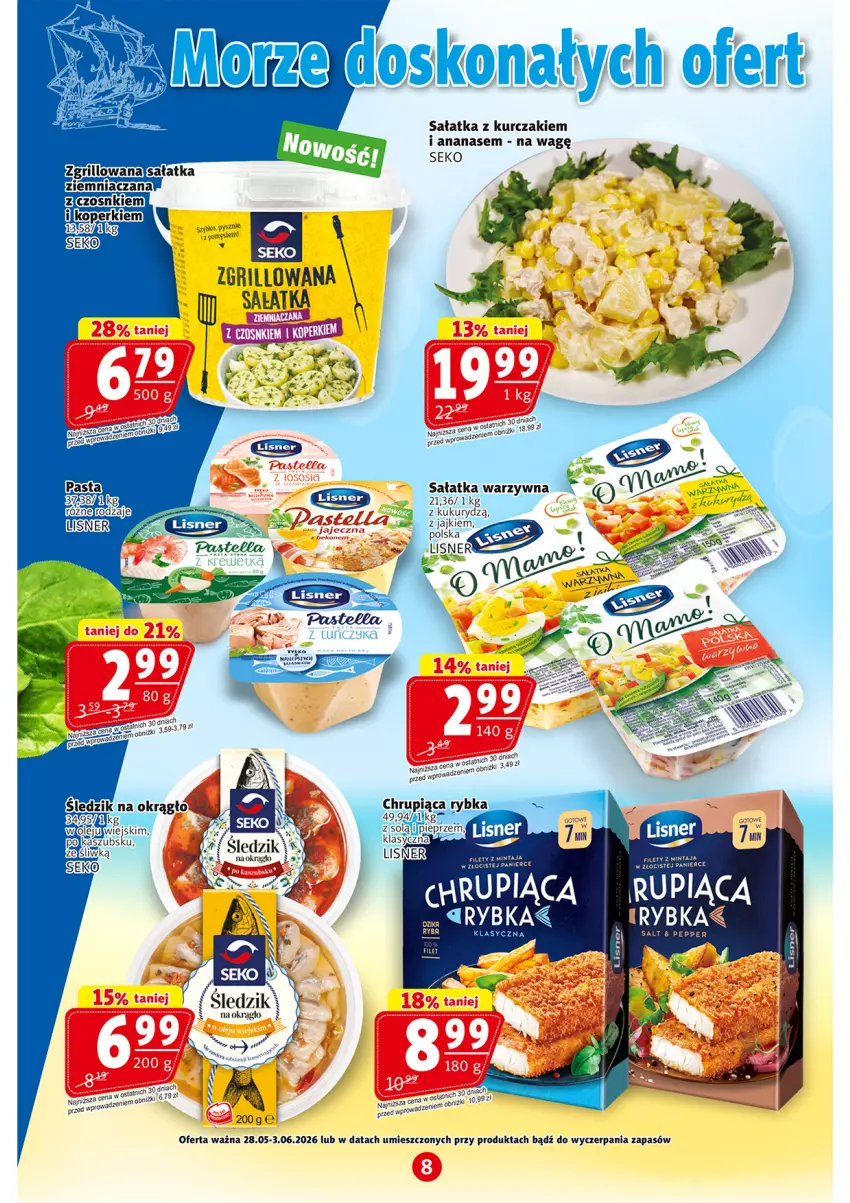 Gazetka promocyjna Prim Market - ważna 28.05 do 04.06.2026 - strona 8 - produkty: Ananas, Kurczak, Lisner, Mintaj, Ryba, Sałat, Sałatka, Sałatka warzywna, SEKO, Tuńczyk
