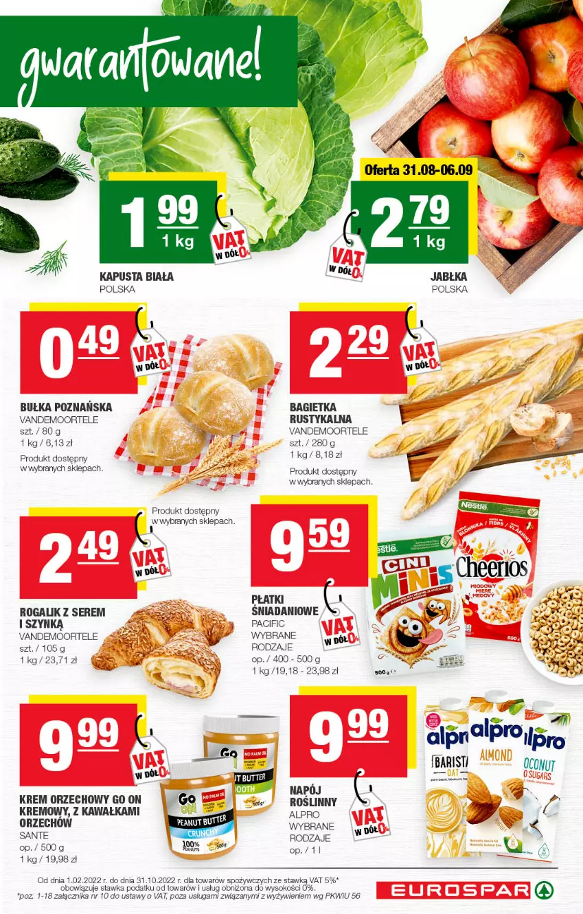 Gazetka promocyjna Spar - EuroSpar - ważna 28.08 do 07.09.2022 - strona 5 - produkty: Bagietka, Bułka, Cif, Danio, Jabłka, Kawa, Krem orzechowy, Napój, Rogal, Rust, Sante, Ser, Sok