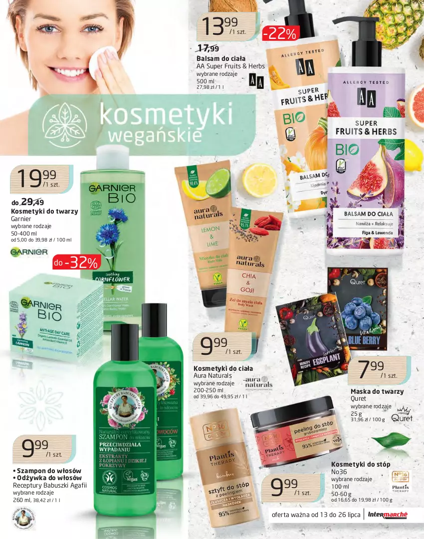 Gazetka promocyjna Intermarche - Chemia - ważna 13.07 do 26.07.2021 - strona 9 - produkty: Balsam do ciała, Garnier, Maska, Maska do twarzy, Odżywka, Quret, Szampon