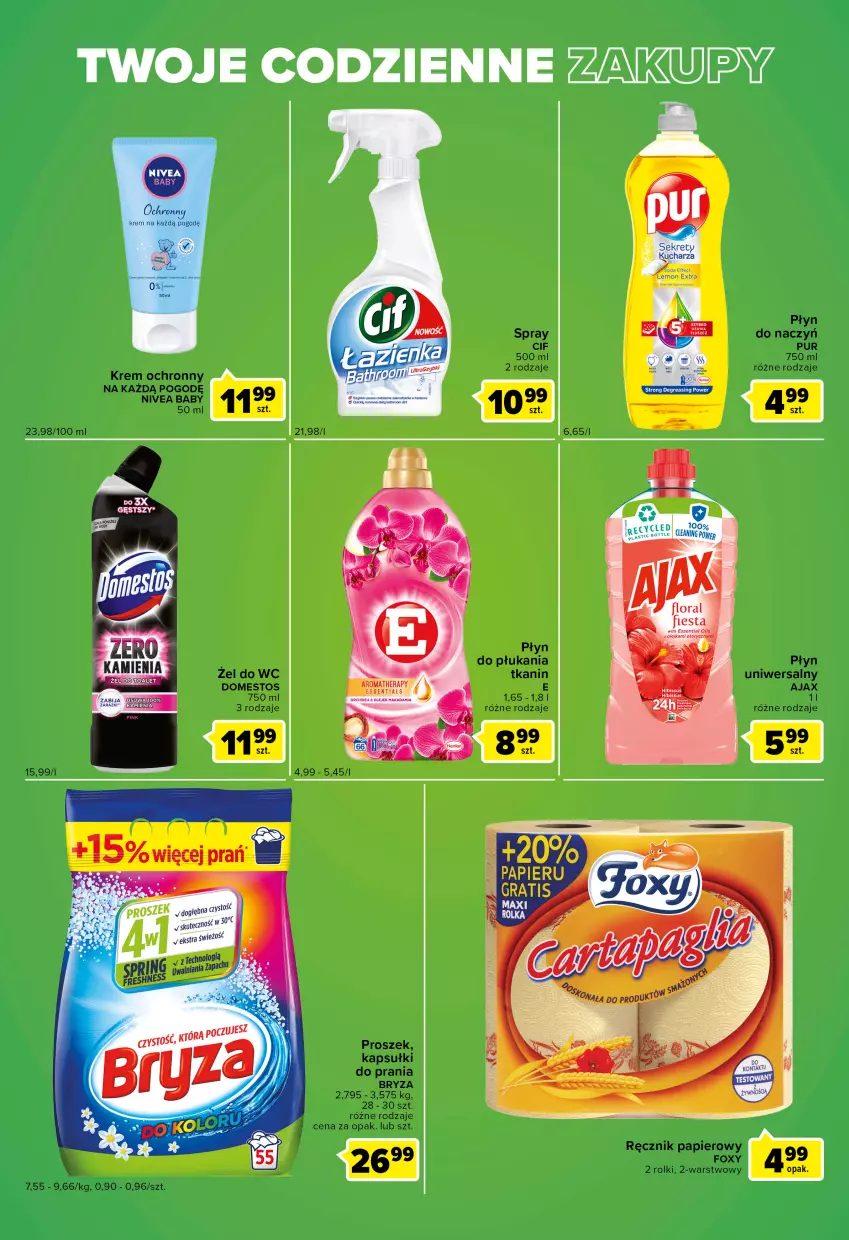 Gazetka promocyjna Carrefour - Gazetka Express - ważna 21.06 do 27.06.2022 - strona 4 - produkty: Ajax, Cif, Domestos, Foxy, Nivea, Nivea Baby, Papier, Pur, Ręcznik, Rolki