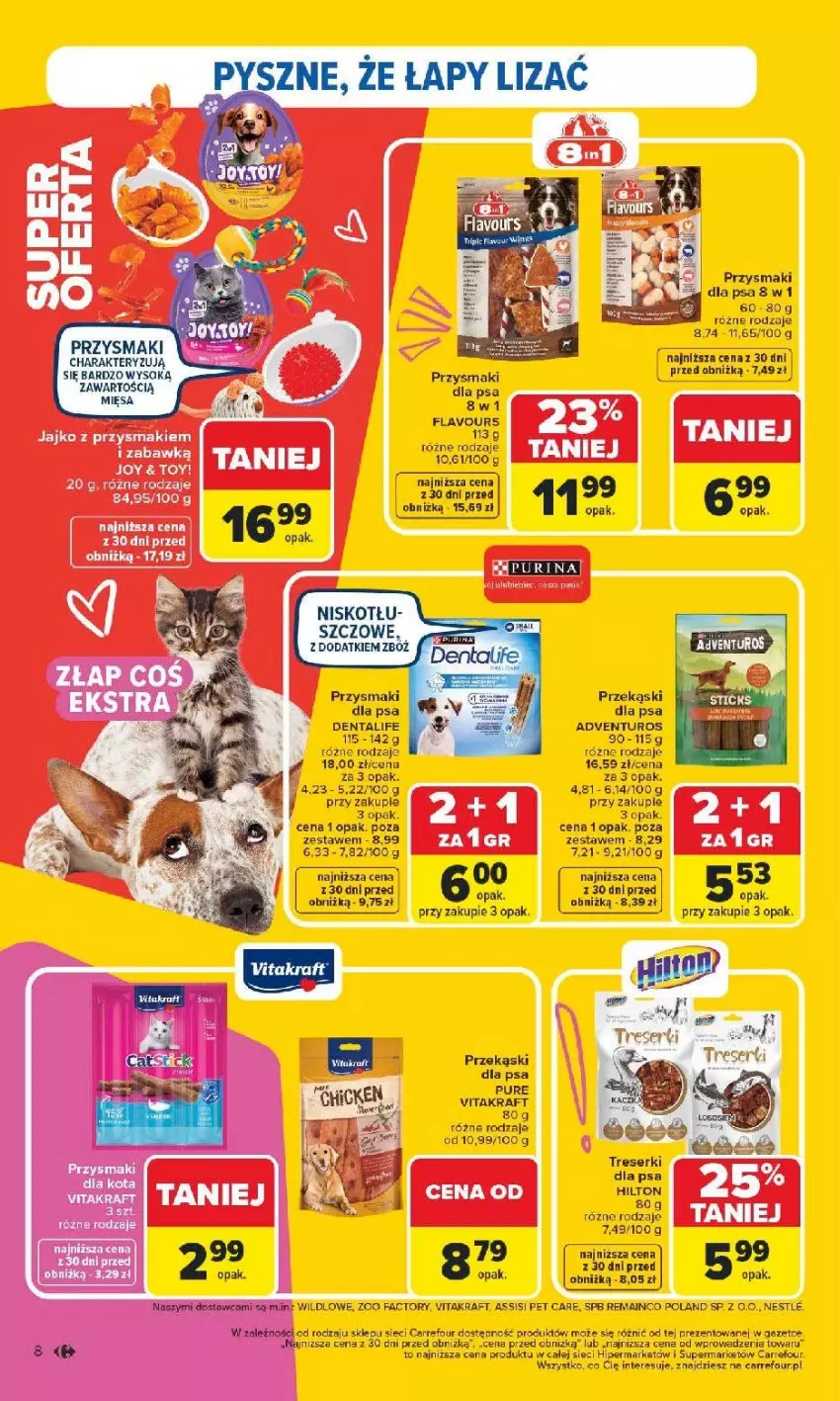 Gazetka promocyjna Carrefour - Gazetka Pies & kot od poniedziałku! - ważna 02.02 do 14.02.2026 - strona 8 - produkty: Adventuros, Fa, Przekąski dla psa, Przysmaki, Pur, Ser, Sok, Vitakraft