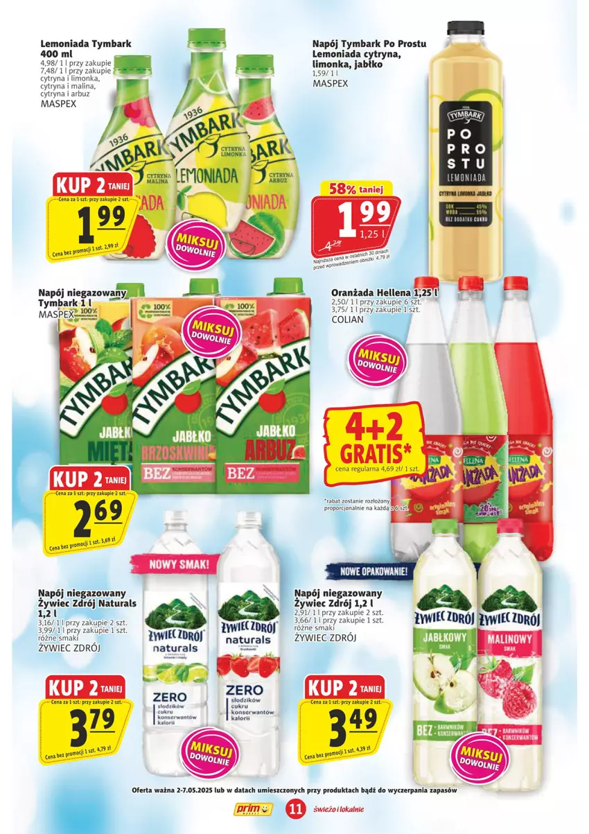 Gazetka promocyjna Prim Market - ważna 02.05 do 07.05.2025 - strona 11 - produkty: Arbuz, Lemoniada, Limonka, Napój, Napój niegazowany, Oranżada, Por, Ser, Tymbark