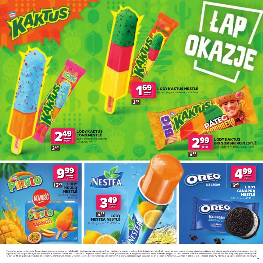 Gazetka promocyjna Stokrotka - Katalog Łap Okazje! - ważna 02.07 do 15.07.2026 - strona 13 - produkty: Kaktus, Lody, Mango, Mięso, Nestea, Nestlé, Oreo, Owoce, Warzywa