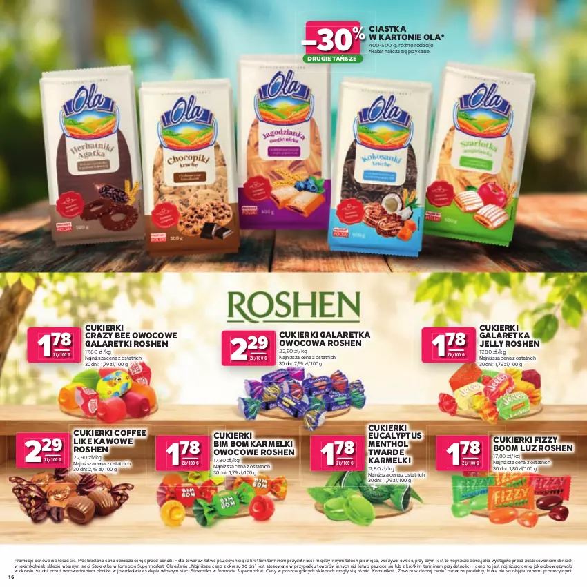 Gazetka promocyjna Stokrotka - Katalog Łap Okazje! - ważna 02.07 do 15.07.2026 - strona 16 - produkty: Ciastka, Cukier, Cukierki, Gala, Galaretka, Galaretki, Mięso, Owoce, Warzywa