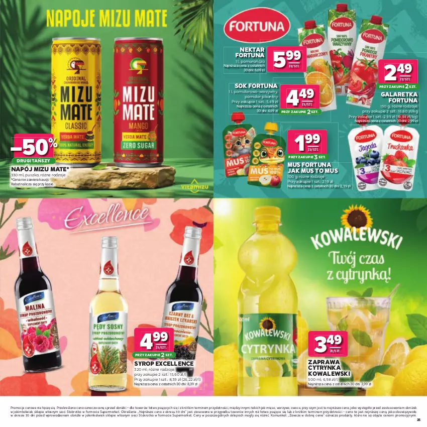 Gazetka promocyjna Stokrotka - Katalog Łap Okazje! - ważna 02.07 do 15.07.2026 - strona 25 - produkty: Fortuna, Gala, Galaretka, Mięso, Mus, Napój, Nektar, Owoce, Sok, Syrop, Warzywa