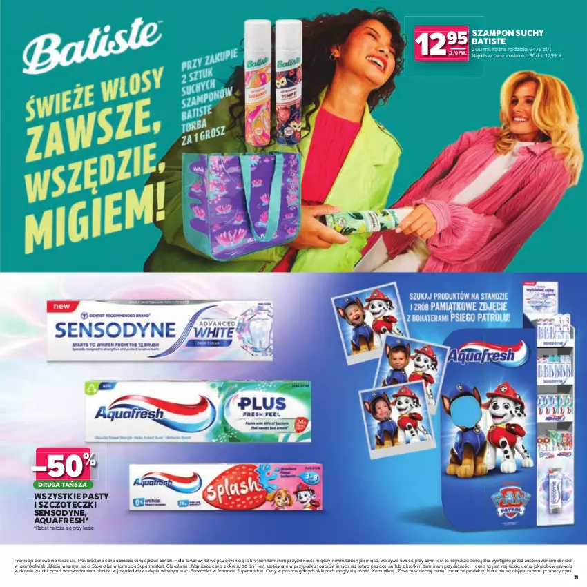 Gazetka promocyjna Stokrotka - Katalog Łap Okazje! - ważna 02.07 do 15.07.2026 - strona 31 - produkty: Aquafresh, Batiste, Mięso, Owoce, Sensodyne, Szampon, Warzywa