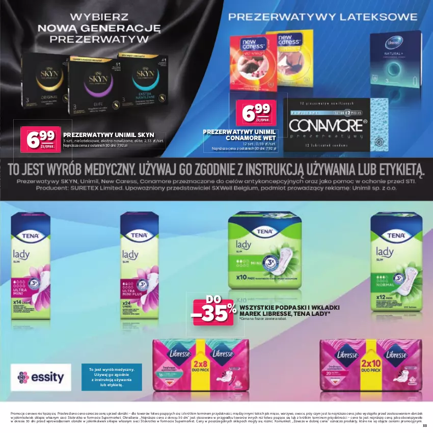 Gazetka promocyjna Stokrotka - Katalog Łap Okazje! - ważna 02.07 do 15.07.2026 - strona 33 - produkty: Mięso, Owoce, Podpaski, Prezerwatyw, Skyn, Unimil, Warzywa, Wkładki