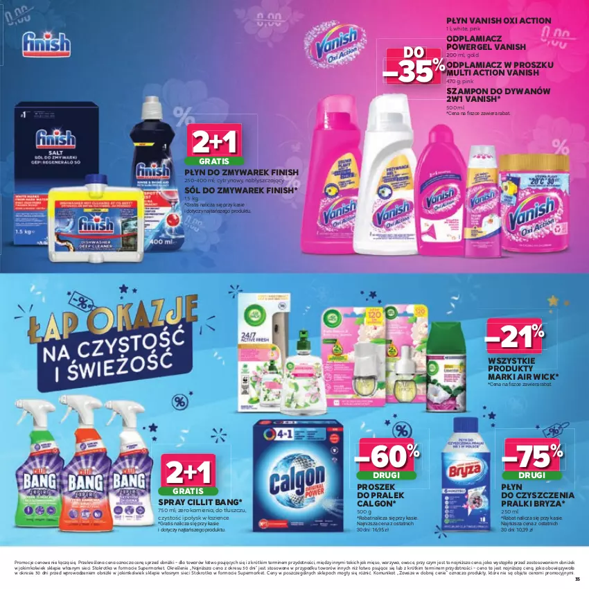 Gazetka promocyjna Stokrotka - Katalog Łap Okazje! - ważna 02.07 do 15.07.2026 - strona 35 - produkty: Air Wick, Bryza, Calgon, Cillit Bang, Dywan, Finish, Gra, LG, Mięso, Odplamiacz, Owoce, Pralki, Sól, Szampon, Vanish, Warzywa