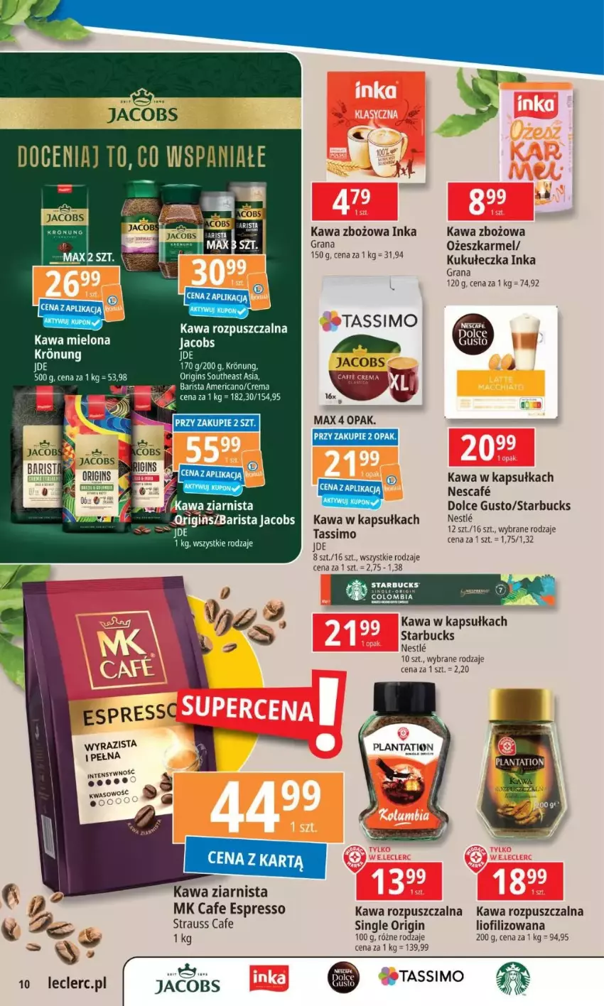 Gazetka promocyjna E Leclerc - ważna 12.11 do 18.11.2024 - strona 15 - produkty: Dolce Gusto, Gin, Gra, Inka, Jacobs, Kawa, Kawa mielona, Kawa rozpuszczalna, Kawa zbożowa, Kawa ziarnista, Puma, Tassimo, Toyo