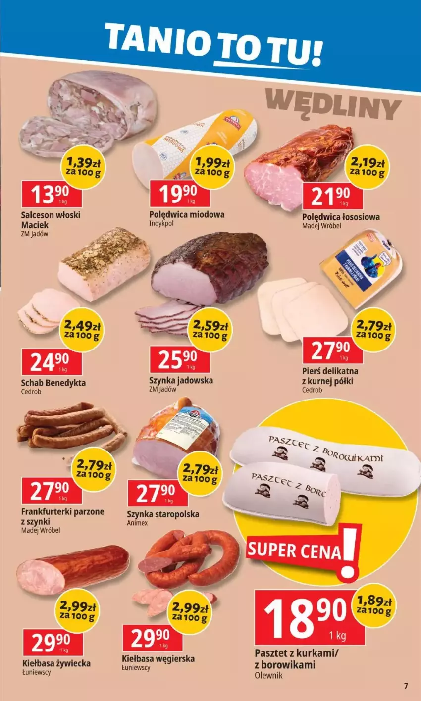 Gazetka promocyjna E Leclerc - ważna 12.11 do 18.11.2024 - strona 5 - produkty: Frankfurterki, Kiełbasa, Madej Wróbel, Olewnik, Pasztet, Polędwica, Salceson, Schab Benedykta, Sos, Szynka