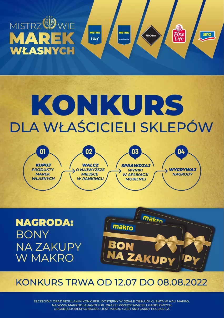 Gazetka promocyjna Makro - [Konkurs] Mistrzowie MAREK WŁASNYCH - dla Sklepów - ważna 12.07 do 08.08.2022 - strona 1