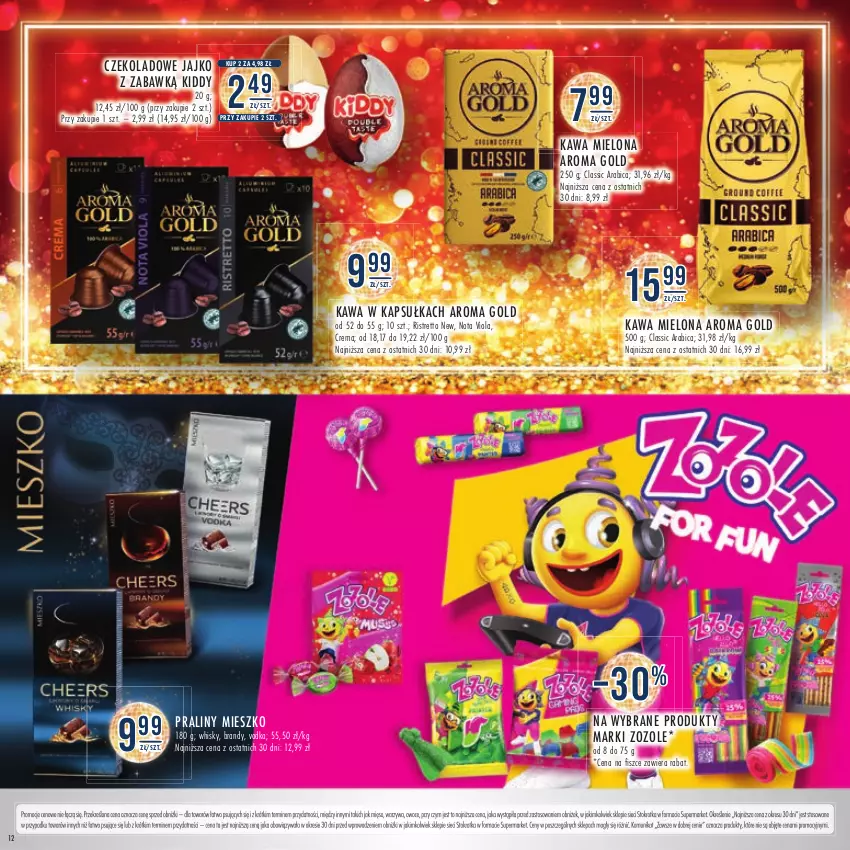 Gazetka promocyjna Stokrotka - Katalog Sylwester - ważna 28.12.2023 do 10.01.2024 - strona 12 - produkty: BIC, Brandy, Kawa, Kawa mielona, Mięso, Owoce, Praliny, Warzywa, Whisky