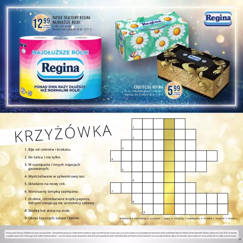 Gazetka promocyjna Stokrotka - Katalog Sylwester - ważna 28.12.2023 do 10.01.2024 - strona 49 - produkty: Chusteczki, Fa, Gin, Mięso, Owoce, Papier, Rolki, Rum, Warzywa