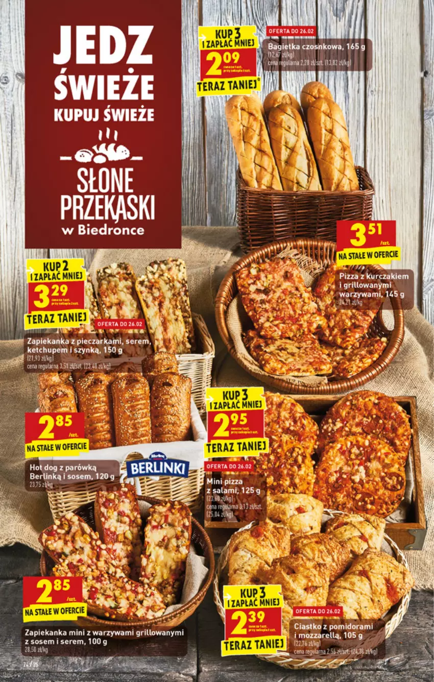 Gazetka promocyjna Biedronka - W tym tygodniu - ważna 24.02 do 02.03.2022 - strona 24 - produkty: Bagietka, Bagietka czosnkowa, Grill, Ketchup, Kurczak, Piec, Pieczarka, Salami, Ser, Sos, Warzywa, Zapiekanka