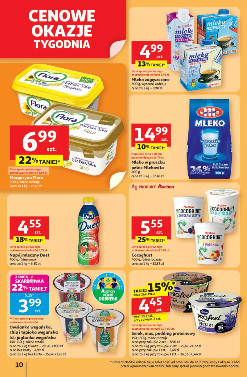 Gazetka promocyjna Auchan - Pewność niskich cen Hipermarket - ważna 24.07 do 30.07.2025 - strona 10 - produkty: Chia, Jaglanka, Kokos, Mleko, Mleko w proszku, Mleko zagęszczone, Mlekovita, Mus, Napój, Napój mleczny, Owsianka, Pudding, Ser, Serek
