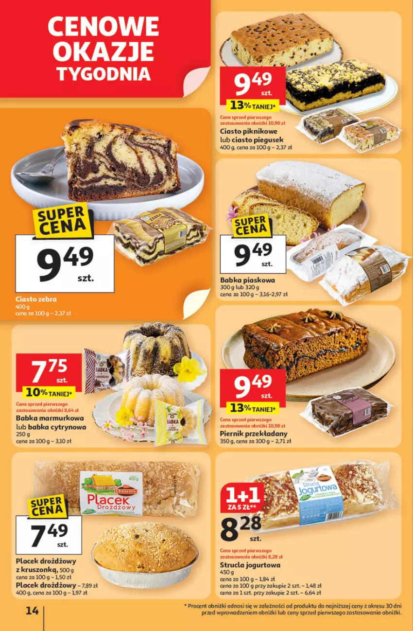 Gazetka promocyjna Auchan - Pewność niskich cen Hipermarket - ważna 24.07 do 30.07.2025 - strona 14 - produkty: Babka, Jogurt, Piernik, Strucla