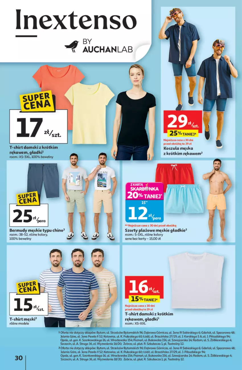 Gazetka promocyjna Auchan - Pewność niskich cen Hipermarket - ważna 24.07 do 30.07.2025 - strona 30 - produkty: Acer, Bermudy, Cars, Kosz, Koszula, Sos, Szorty, T-shirt