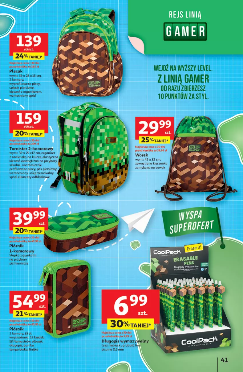 Gazetka promocyjna Auchan - Pewność niskich cen Hipermarket - ważna 24.07 do 30.07.2025 - strona 41 - produkty: Atomic, Długopis, Organizer, Piórnik, Plecak, Tusz