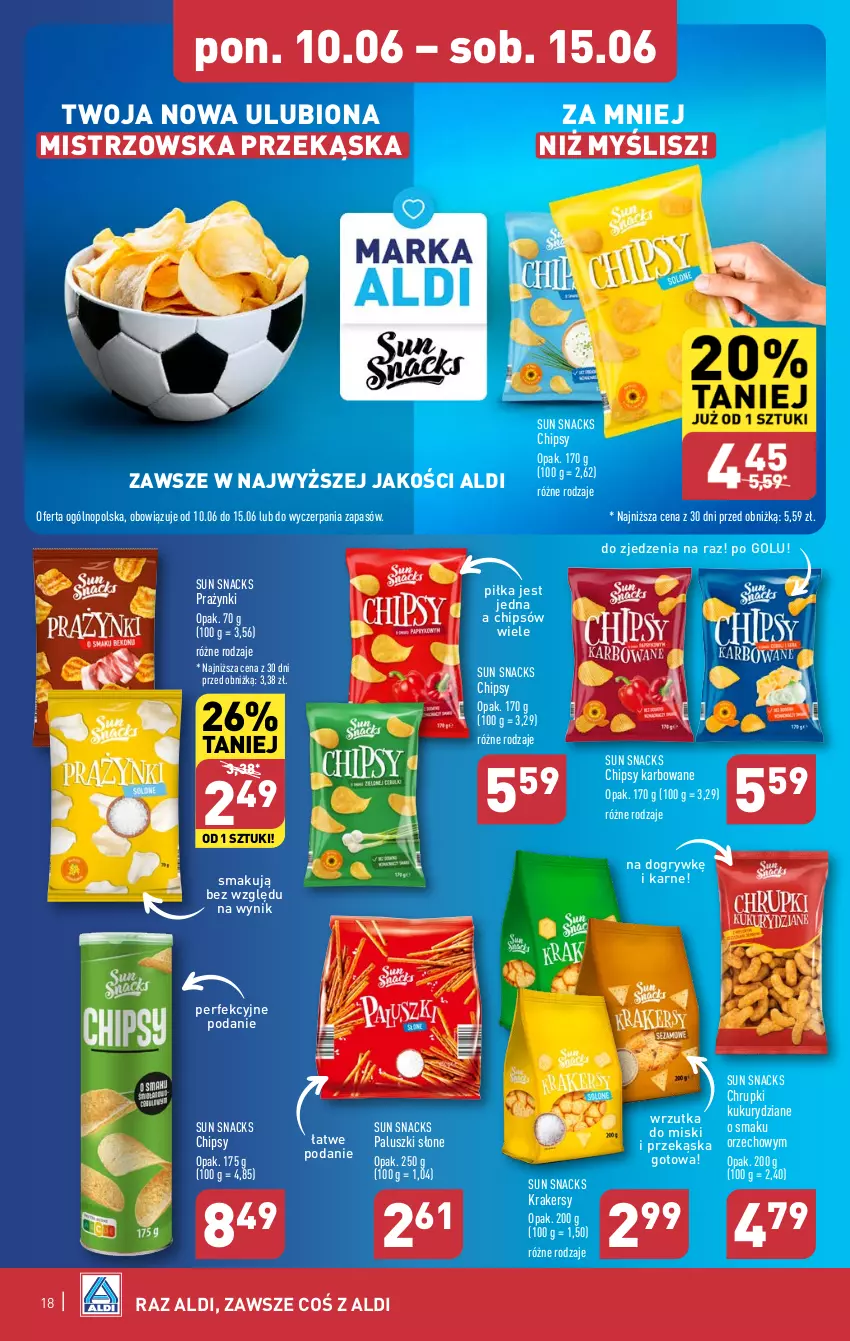 Gazetka promocyjna Aldi - Pełna oferta - ważna 10.06 do 15.06.2024 - strona 18 - produkty: Chipsy, Chrupki, Gry, Krakersy