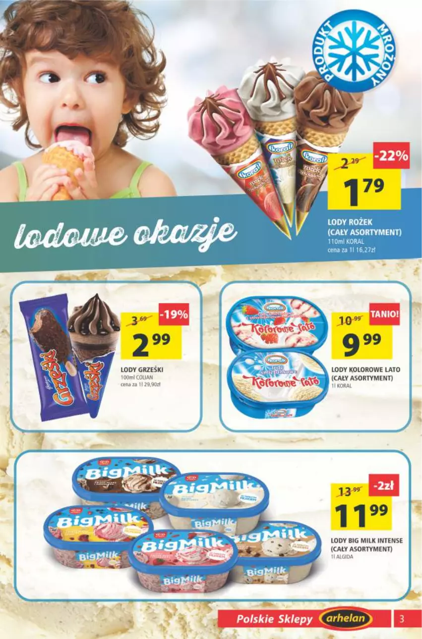 Gazetka promocyjna Arhelan - Gazetka - ważna 02.07 do 11.07.2021 - strona 3 - produkty: Algida, Big Milk, LG, Lody