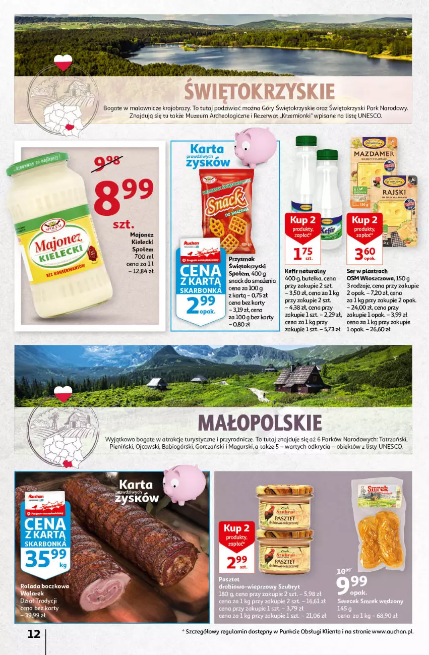 Gazetka promocyjna Auchan - Odkryj z nami regionalne smaki Hipermarkety - ważna 09.09 do 15.09.2021 - strona 12 - produkty: Kefir, Kefir naturalny, Majonez, Mazdamer, Obraz, Pasztet, Ser