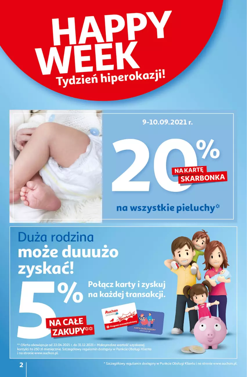 Gazetka promocyjna Auchan - Odkryj z nami regionalne smaki Hipermarkety - ważna 09.09 do 15.09.2021 - strona 2 - produkty: Pieluchy