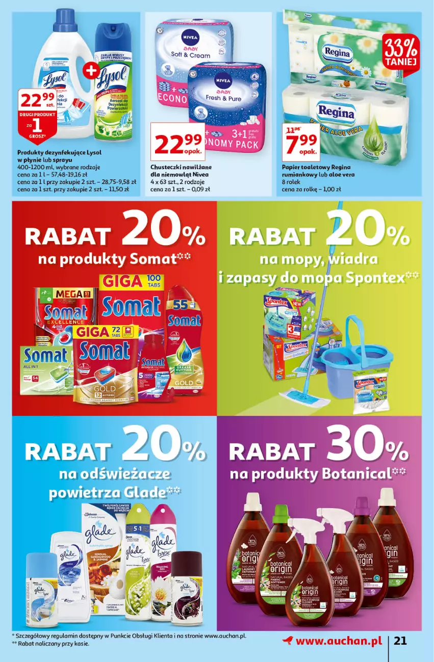 Gazetka promocyjna Auchan - Odkryj z nami regionalne smaki Hipermarkety - ważna 09.09 do 15.09.2021 - strona 21 - produkty: Chusteczki, Gin, Mop, Nivea