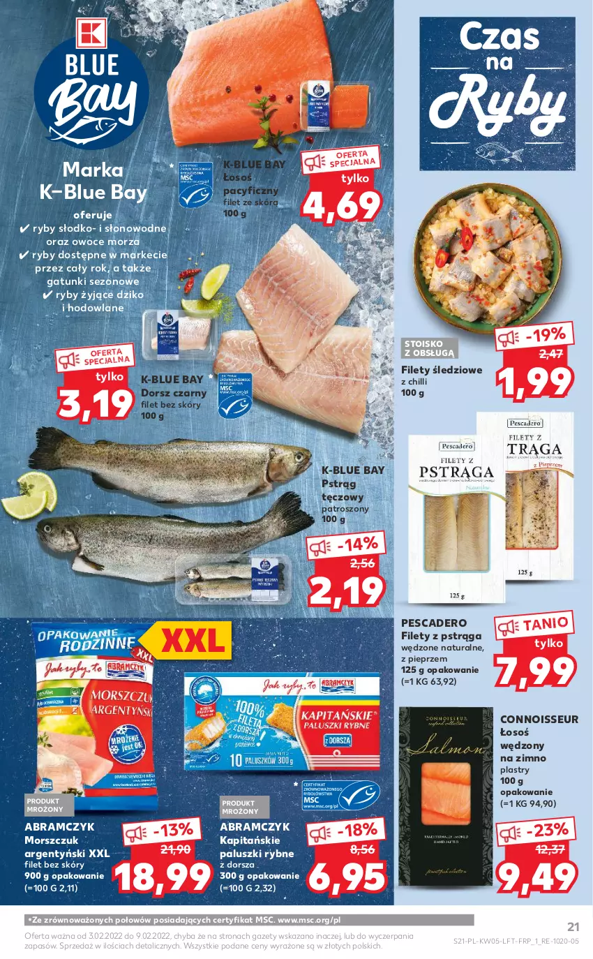 Gazetka promocyjna Kaufland - OFERTA TYGODNIA - ważna 03.02 do 09.02.2022 - strona 21 - produkty: Dorsz, Owoce, Owoce morza, Paluszki rybne, Pieprz, Pstrąg, Pstrąg tęczowy