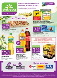 Gazetka promocyjna Stokrotka - Stokrotka Express - Gazetka - ważna od 05.04 do 05.04.2023 - strona 1 - produkty: Piwa, Piwo, Kurczak, Kujawski, Gra, Coca-Cola, Tatra, Zapiekanka, Czekolada, Fanta, Sprite, Napój, Olej, Kukurydza, Fa