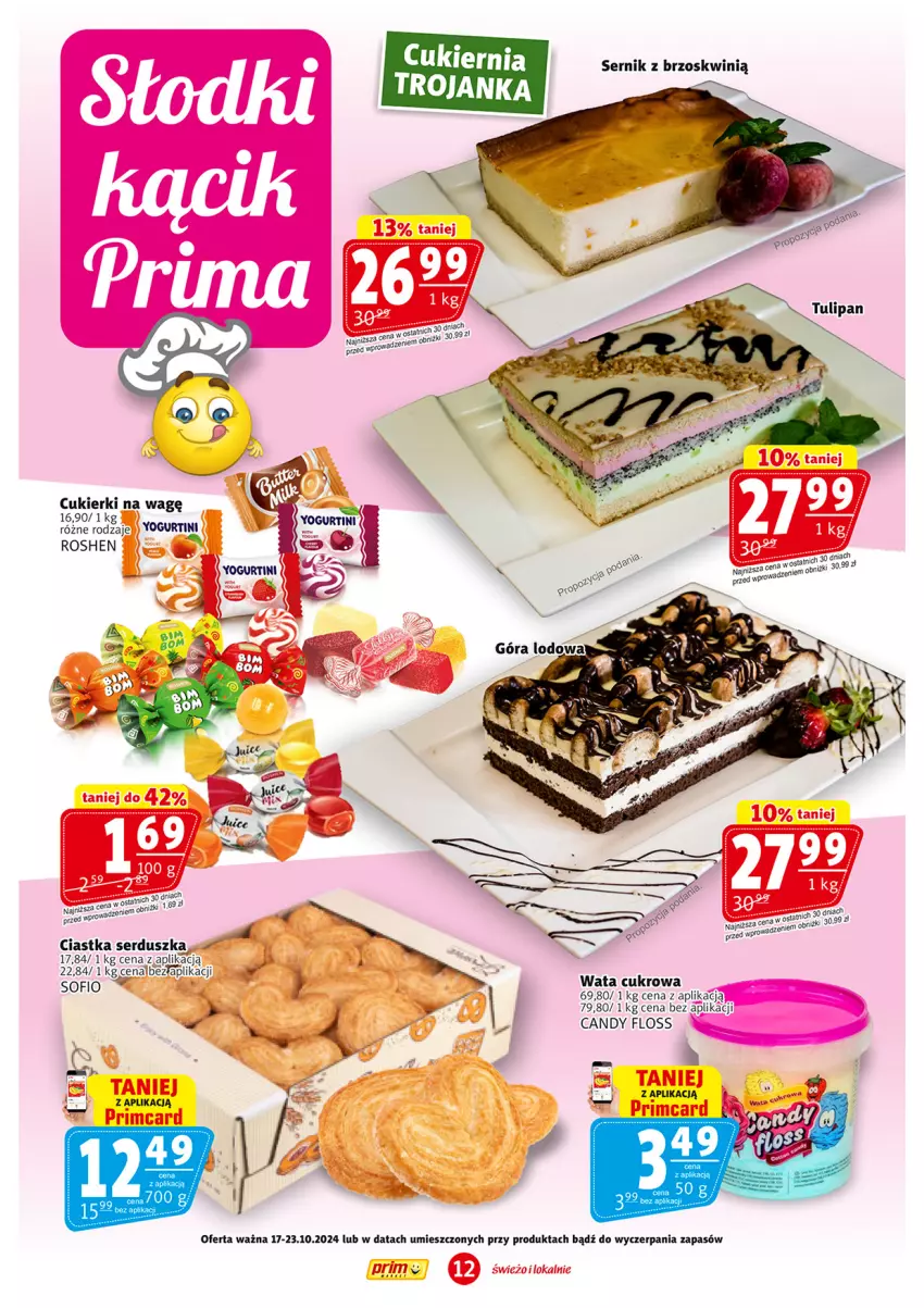 Gazetka promocyjna Prim Market - ważna 17.10 do 23.10.2024 - strona 12 - produkty: Candy, Ciastka, Cukier, Cukierki, Ser, Wata cukrowa