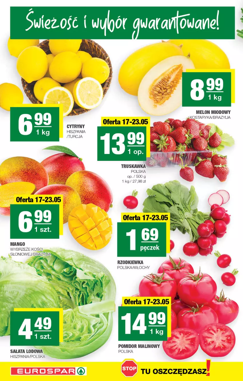 Gazetka promocyjna Spar - EuroSpar - ważna 14.05 do 24.05.2023 - strona 2 - produkty: Melon, Pomidor malinowy, Rzodkiewka, Sałat, Sałata lodowa